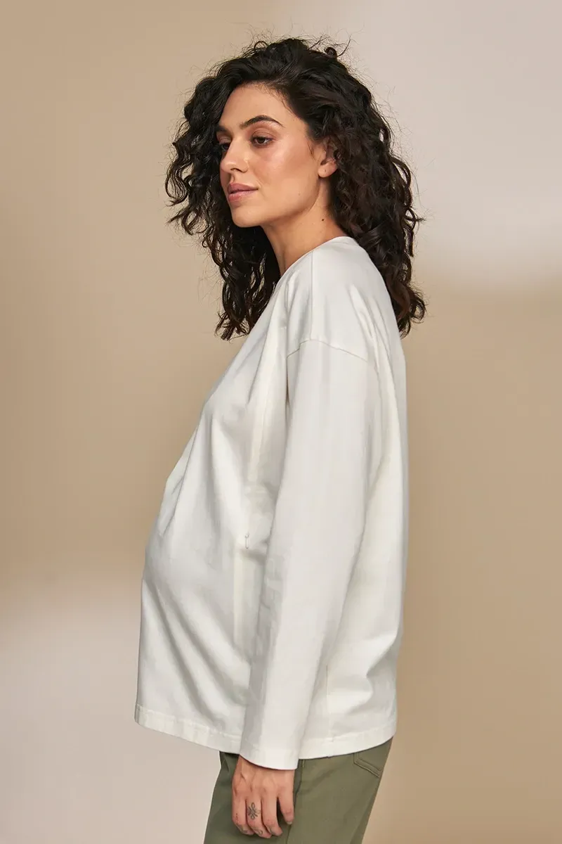 Лонгслив Erica для вагітних та годування молочного кольору