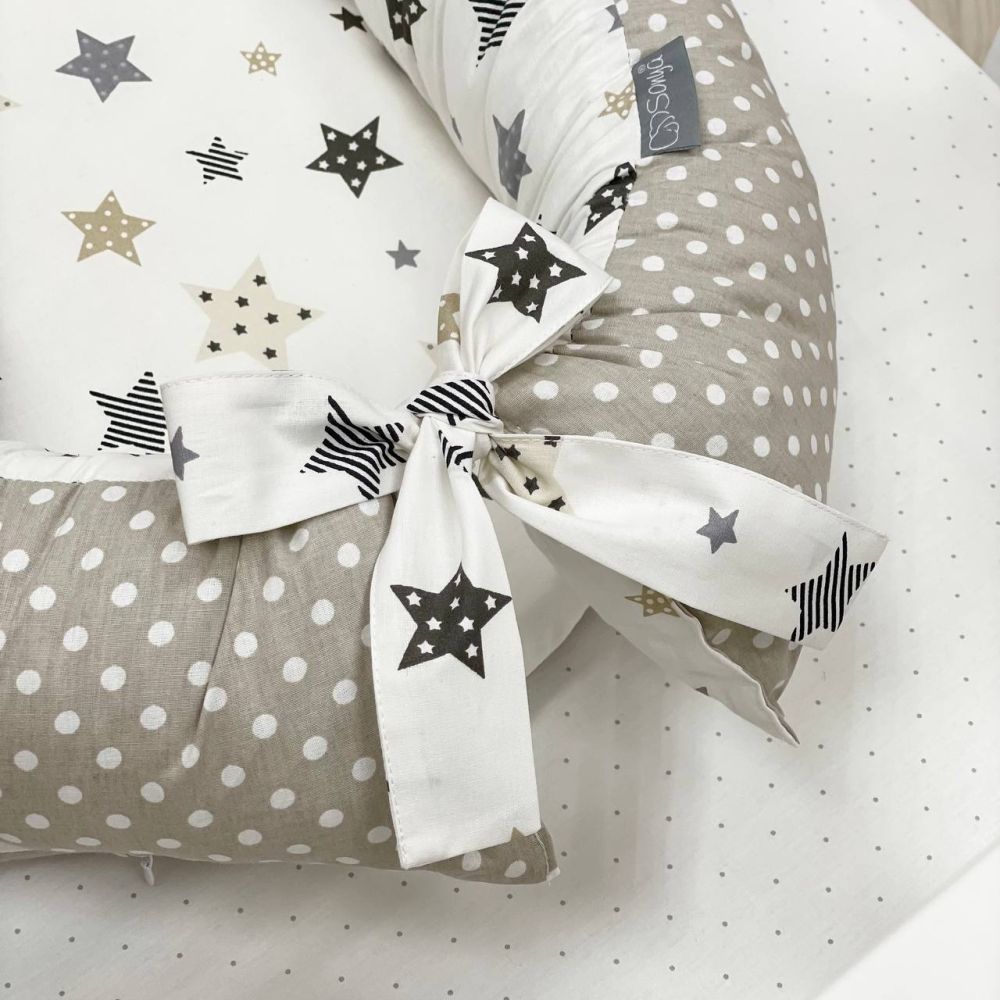 Кокон Baby Design Старс сіро-бежевий