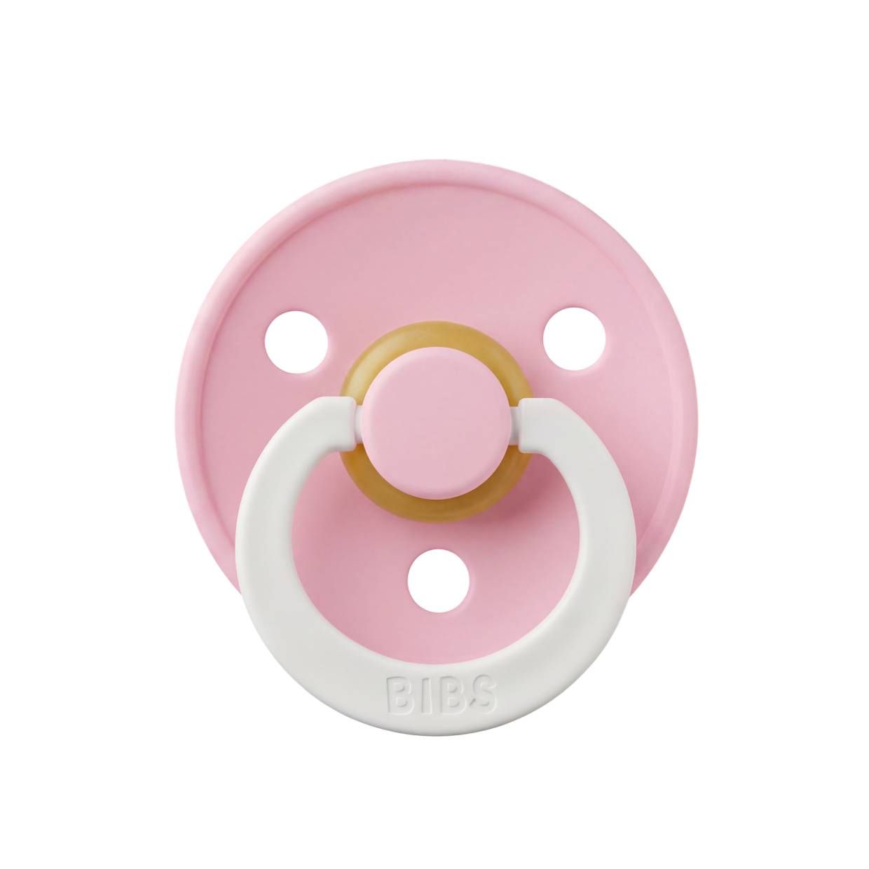 Соска пустушка BIBS Colour Latex Round (кругла) – Baby Pink GLOW (світиться в темряві)