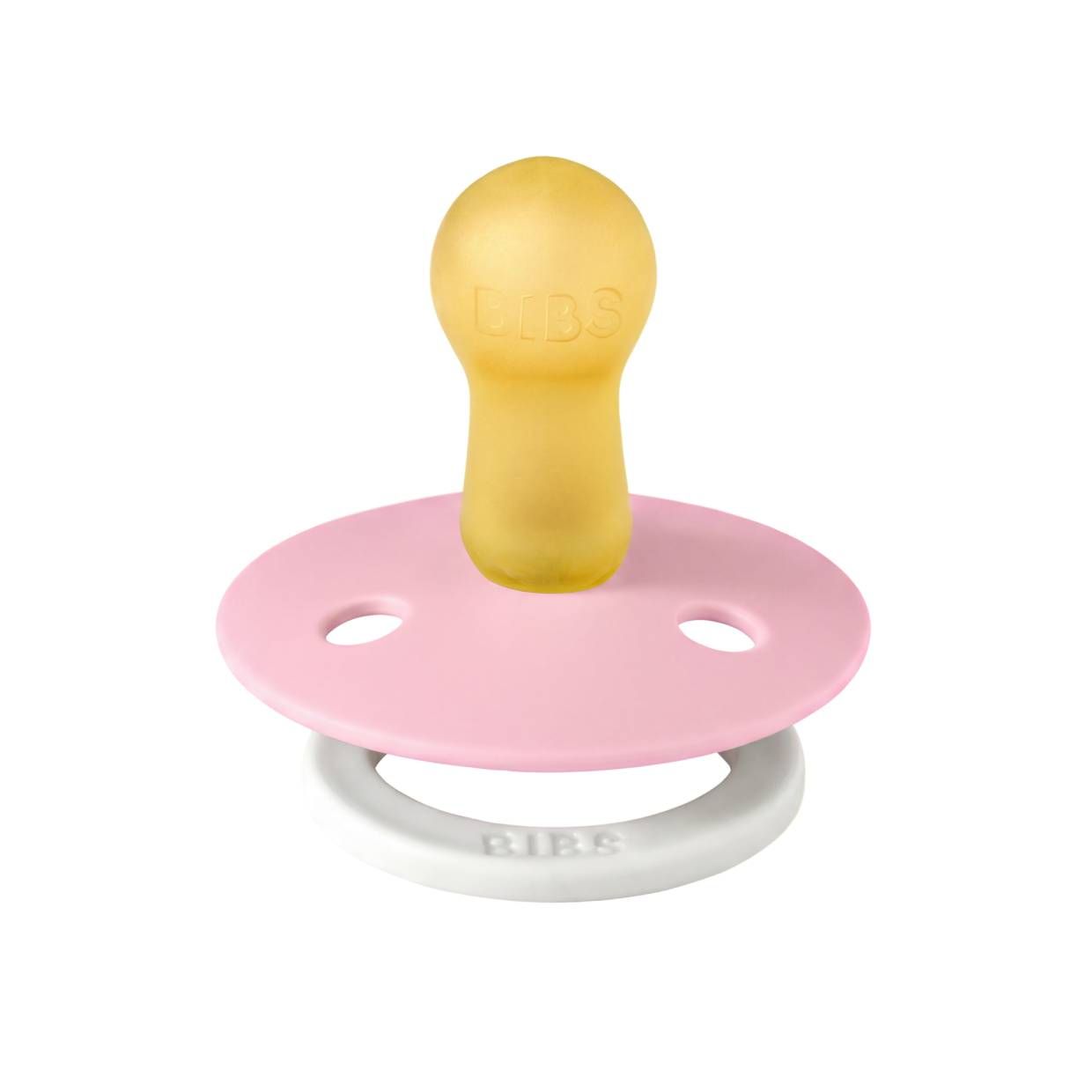 Соска пустушка BIBS Colour Latex Round (кругла) – Baby Pink GLOW (світиться в темряві)