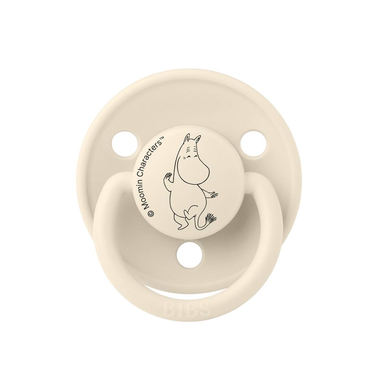 Соска пустушка BIBS x Moomins De Lux Silicone Round (кругла) Onesize Moomintroll – Ivory